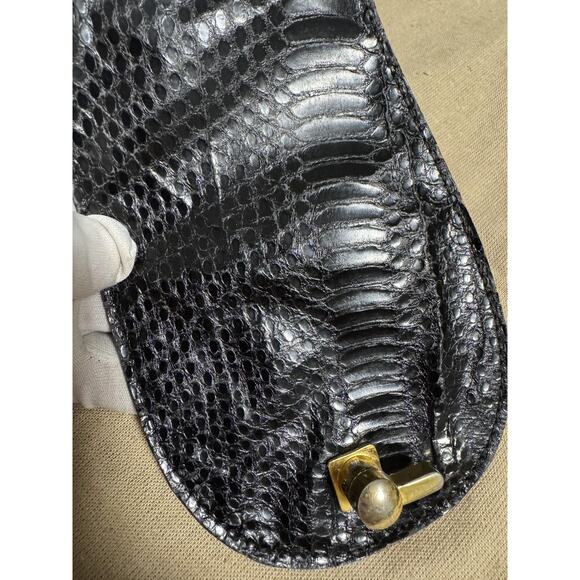 Creaciones Grau Belt Womens Large Black Genuine Snake Skin Dolphin Buckle Spain main image 15
